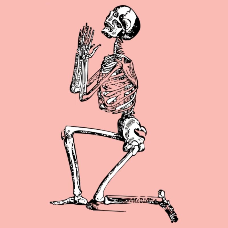 skeleton pray