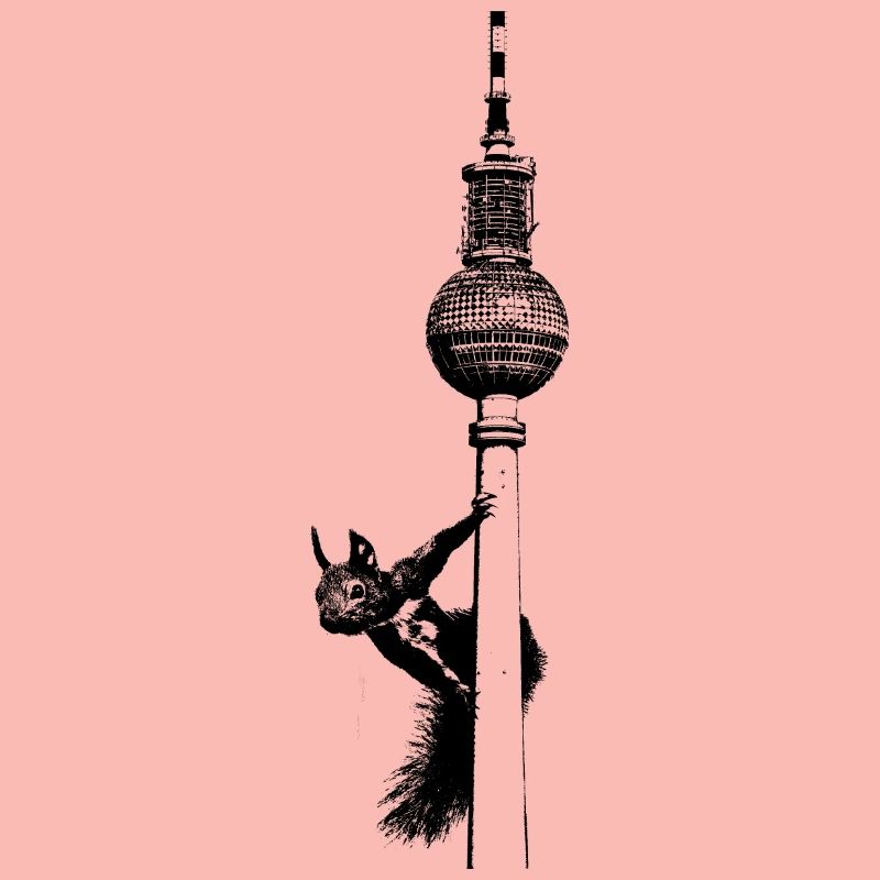 Fernsehturm Berlin mit Eichhörnchen / Grafik