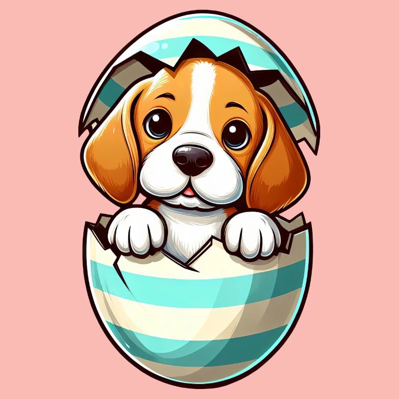 Conception colorée d’oeuf de Pâques de chien Beagle