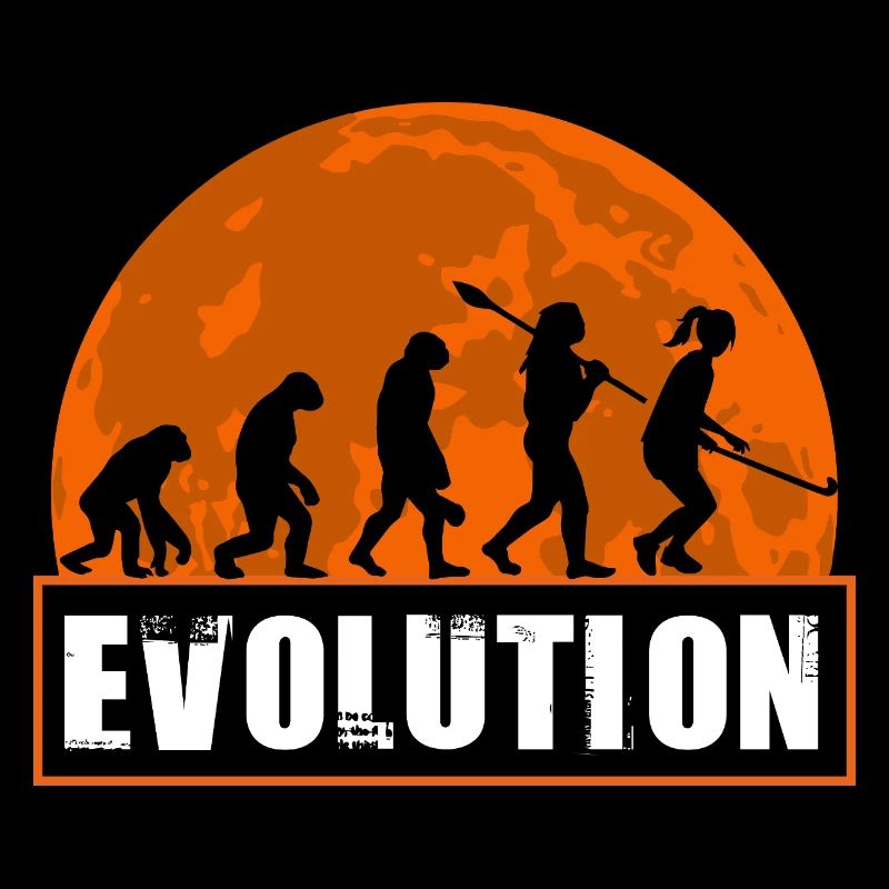 Silhouette du Coucher de Soleil de l’Évolution du Hockey sur gazon