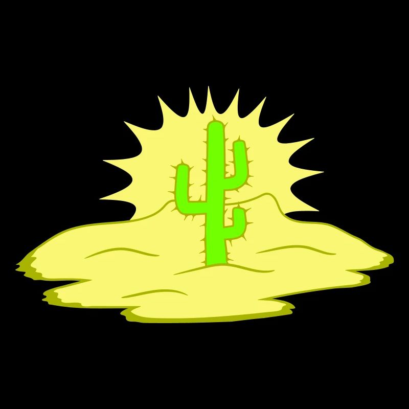 Cactus, désert, coucher de soleil, soir, nuit, cactus