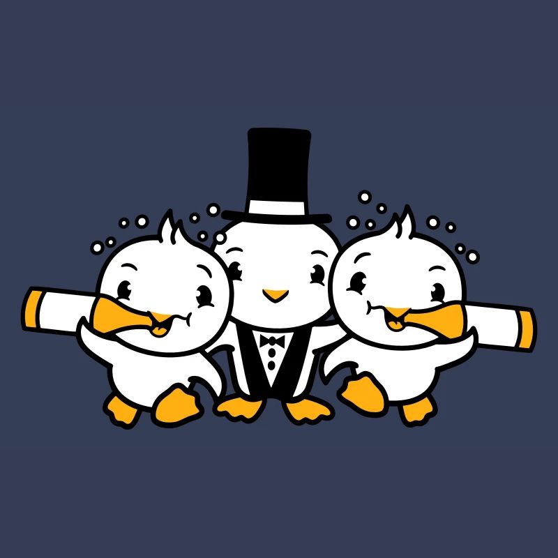 3 Vögel Team drei Freunde Bräutigam Party Ehemann