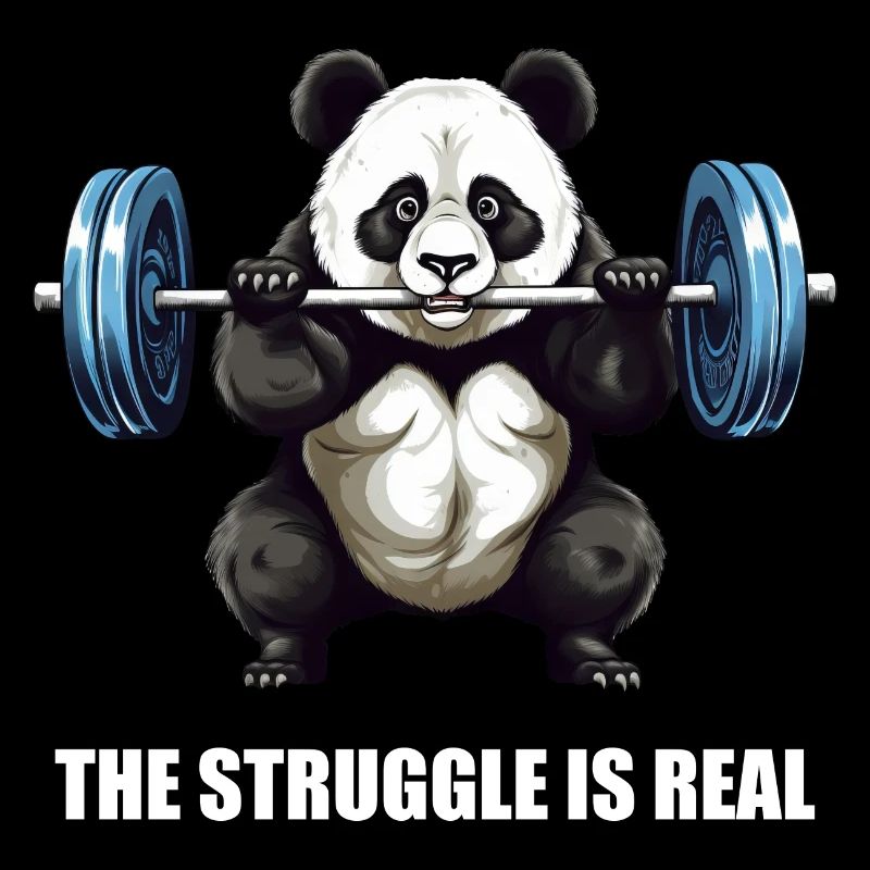Panda Hantel Training Workout: the struggle is