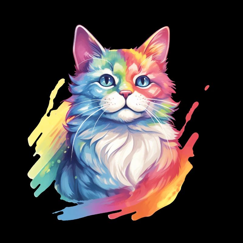 Rainbow Cat – Malerische Regenbogen-Katze