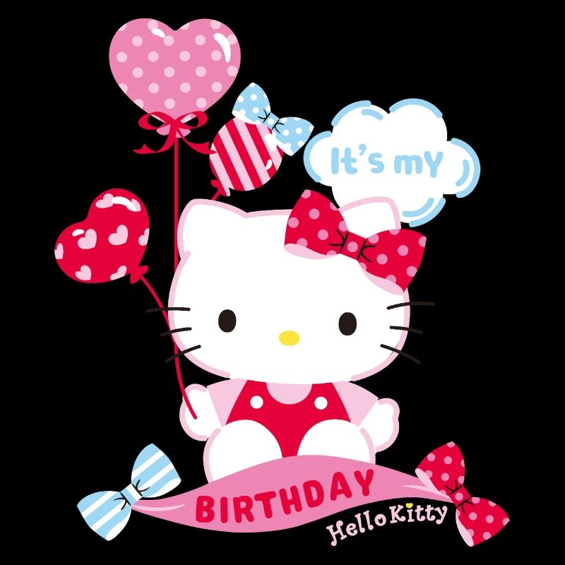 Hello Kitty With Balloons Birthday Design