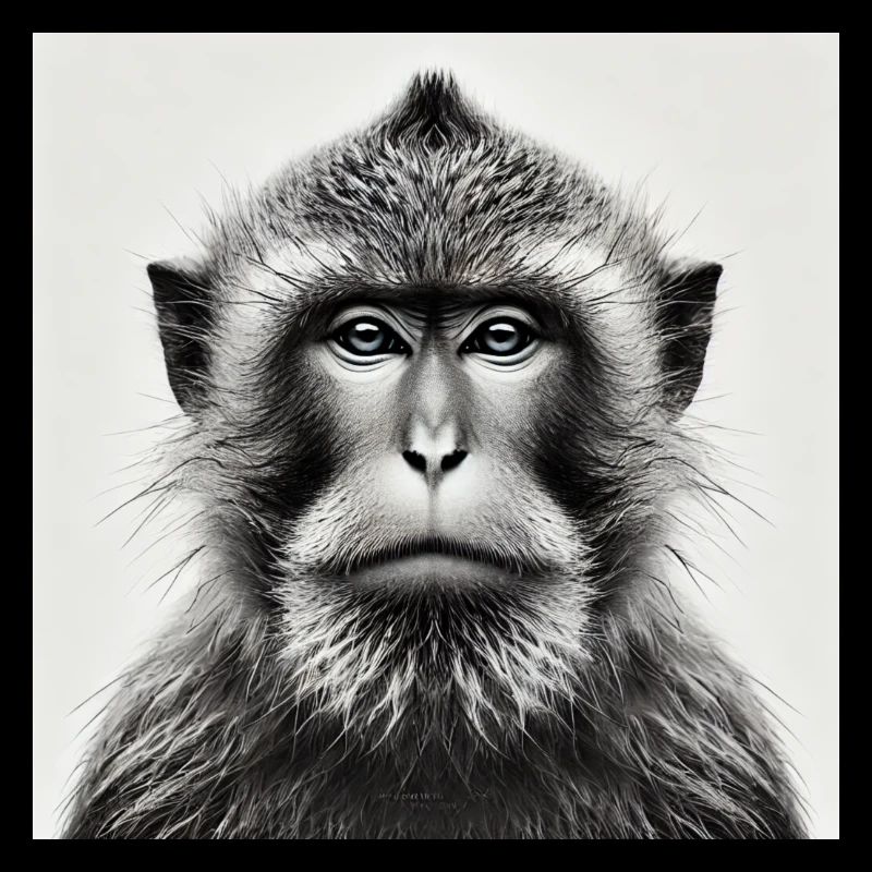 Monkey in grayscale