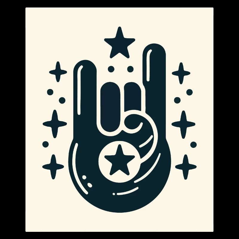 Geste Rock On Hand avec les étoiles