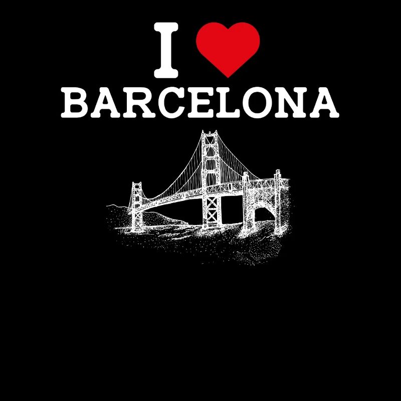 J’aime Barcelone Espagne Lover Golden Gate Bridge