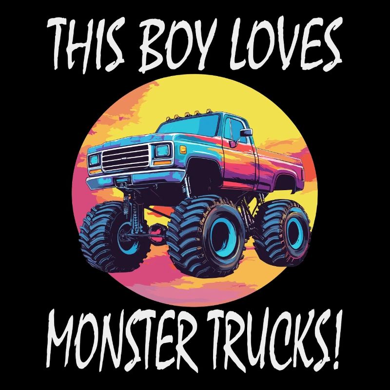 This boy loves monster trucks