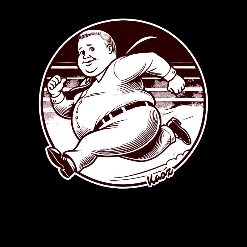 Chubby retro homme en train de courir
