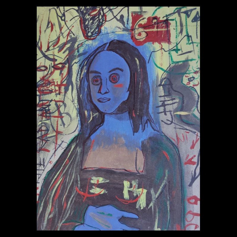 Mona Lisa Basquiat Tribut. Tragbare Kunst.