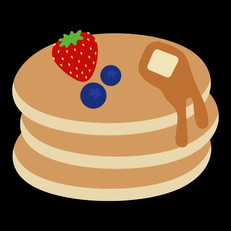 Pancake Stack with Berries, Butter and Maple Syrup