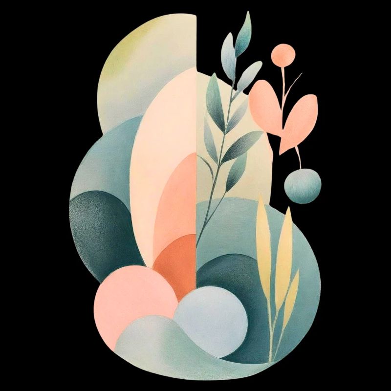 Pastel Abstract Flora Composition