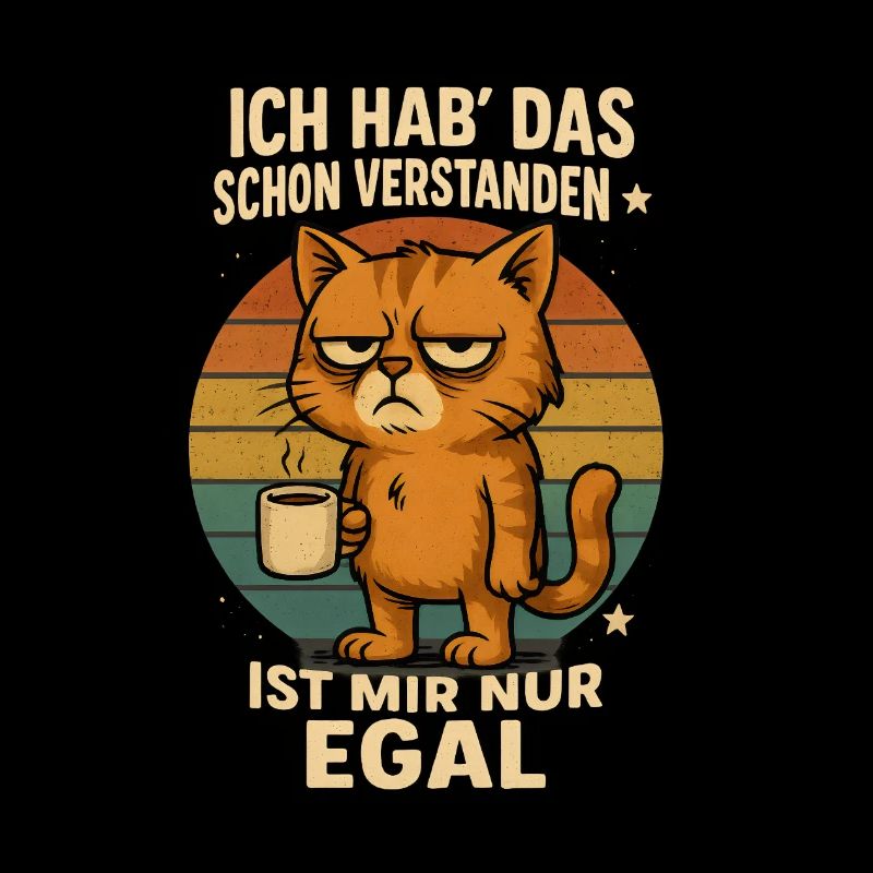 Funny Office Cat with Coffee Mug