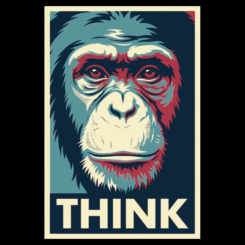 Affiche pop art Monkey Thinking