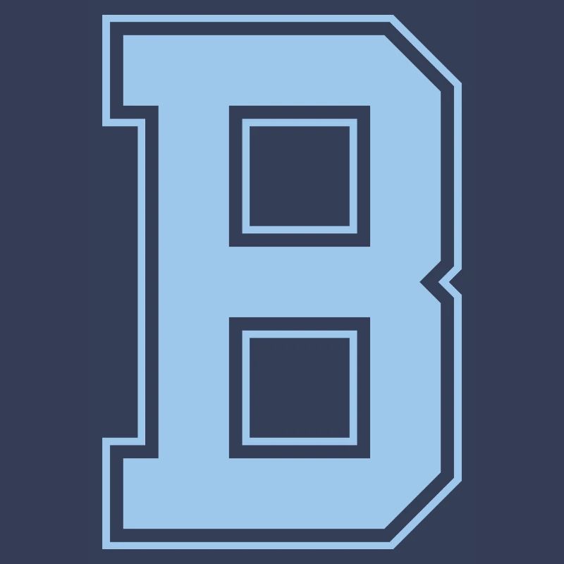 Monogram Light Blue Varsity College Initial B