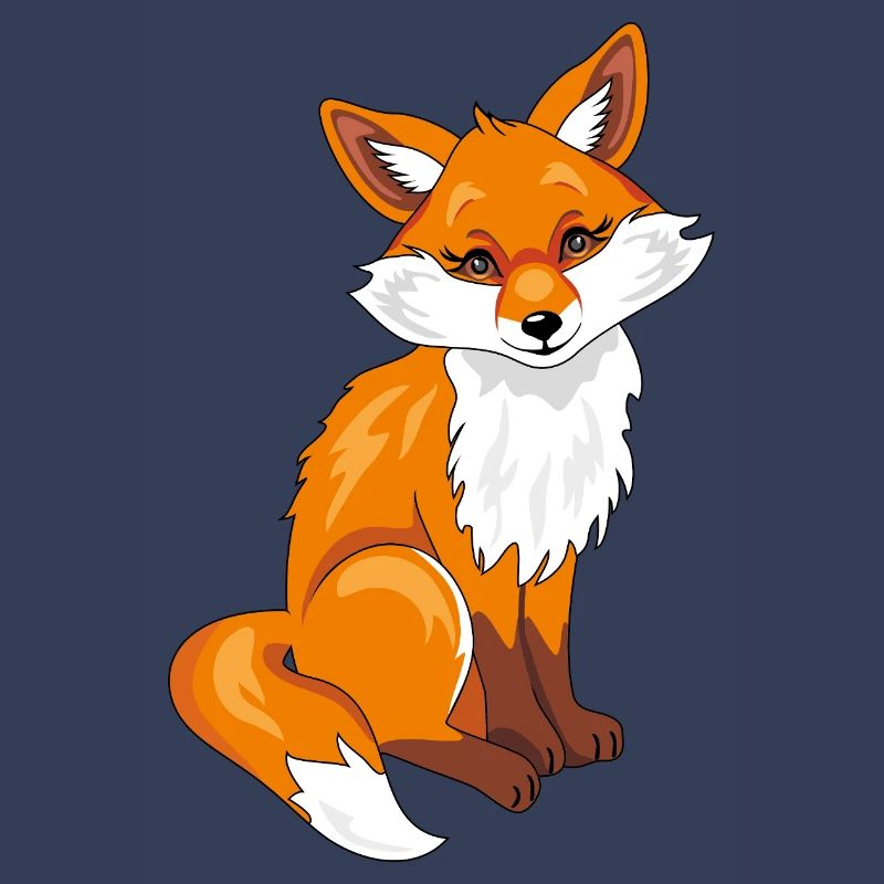 Sitzender süßer, schüchterner Fuchs