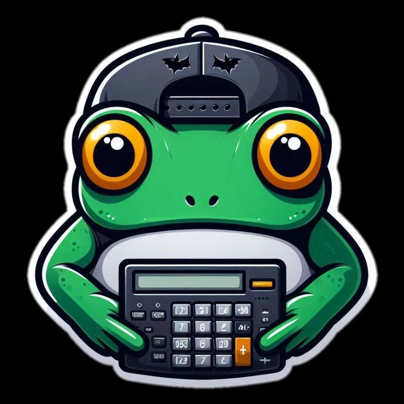 Frosch mit Taschenrechner