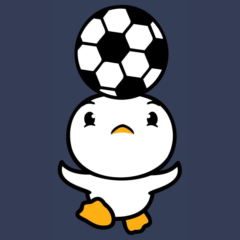 Duck Playing Soccer Header Ball Balancing Head