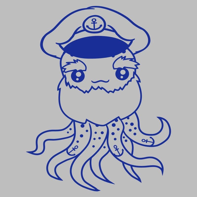 Old Octopus Octopus Cephalopod Captain Squid