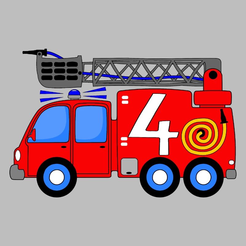 Fire engine 4 birthday children