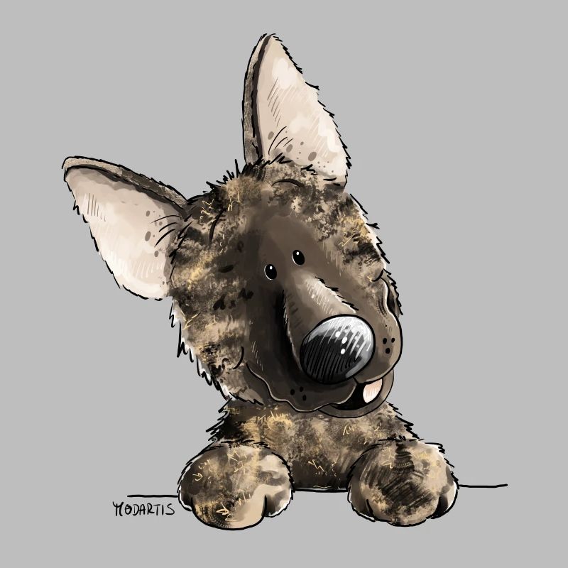 Lustiger Holländischer Schäferhund I Comic Hund