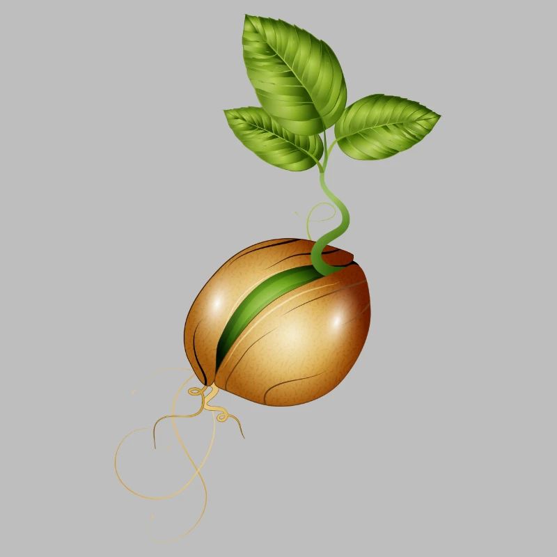 germinating small in the soil