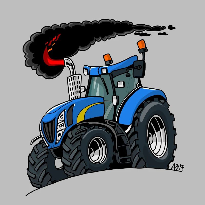 Blauer Traktor