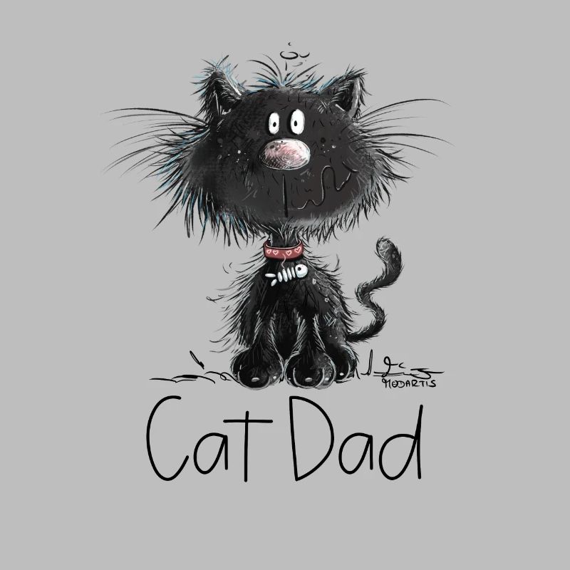 Droll black cat with cats daddy saying