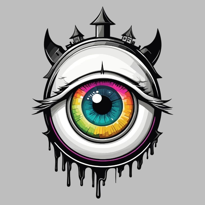 Oeil avec cornes