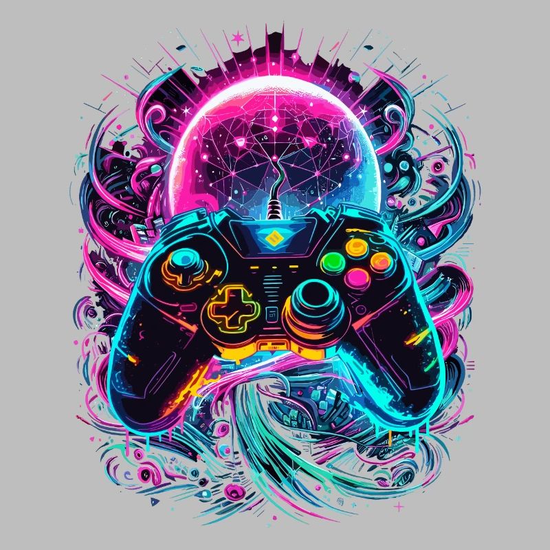 Manette de jeu Cyberpunk de Synthwave