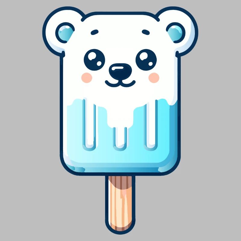 Ein Eis in Form eines lächelnden Eisbären