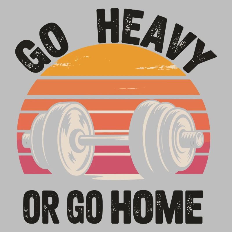 Go Heavy oder Go Home Retro Langhantel