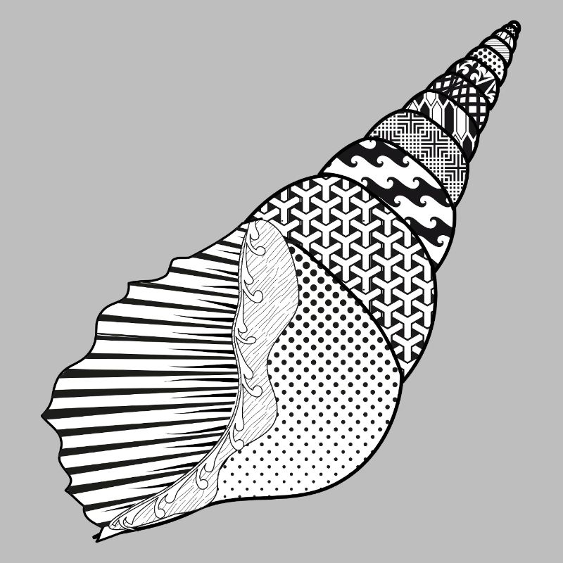 Sea Snail with Artistic Style Patterns