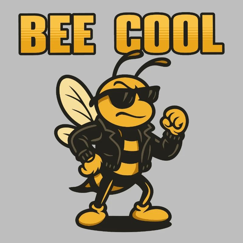 Bee Cool biker bi in leather jacket