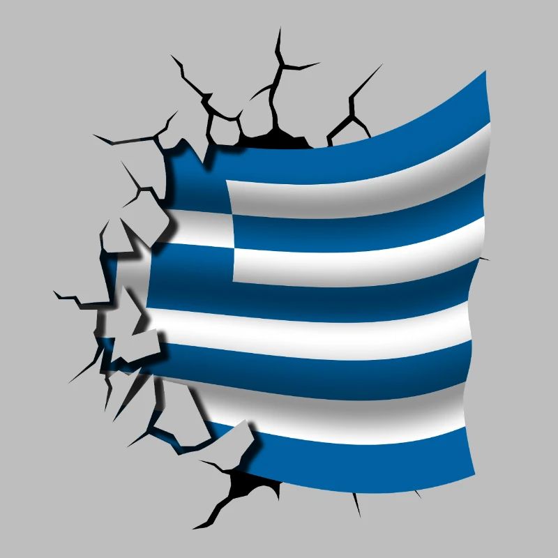 Drapeau de la Grèce - Grèce - Drapeau Broken Design
