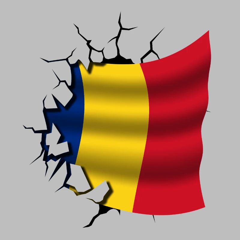 Drapeau de la Roumanie - Roumanie - Drapeau Broken Design