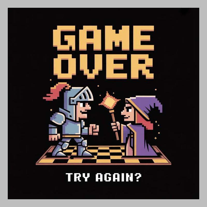 Game Over Pixel Duel Design