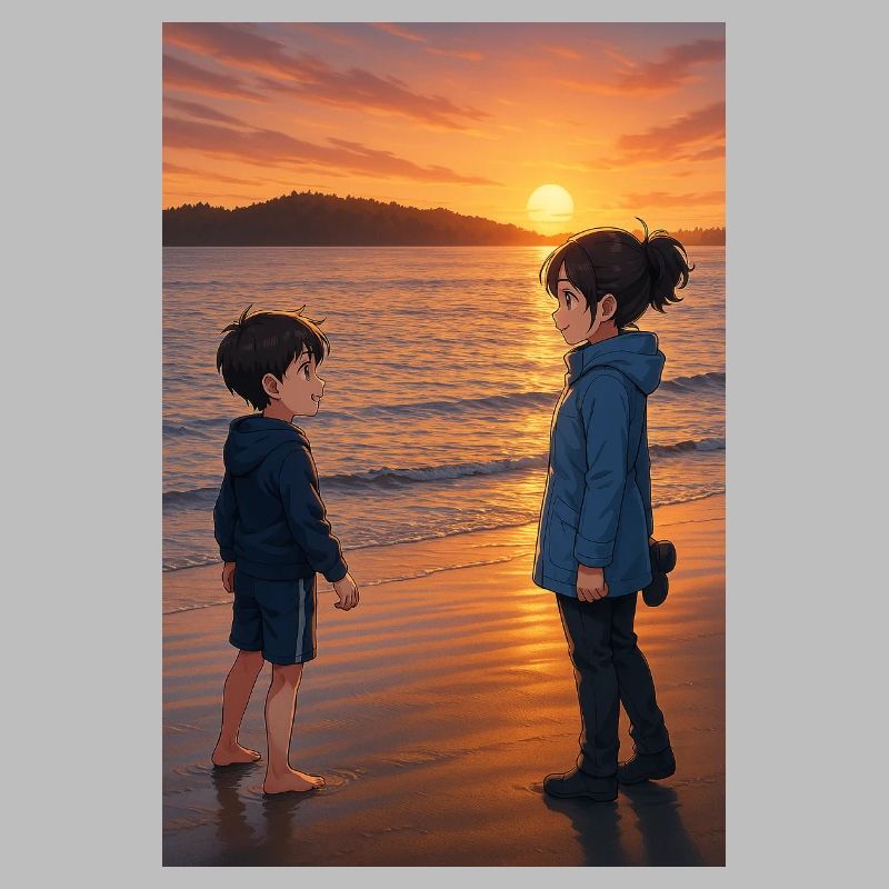Coucher de soleil sur la plage