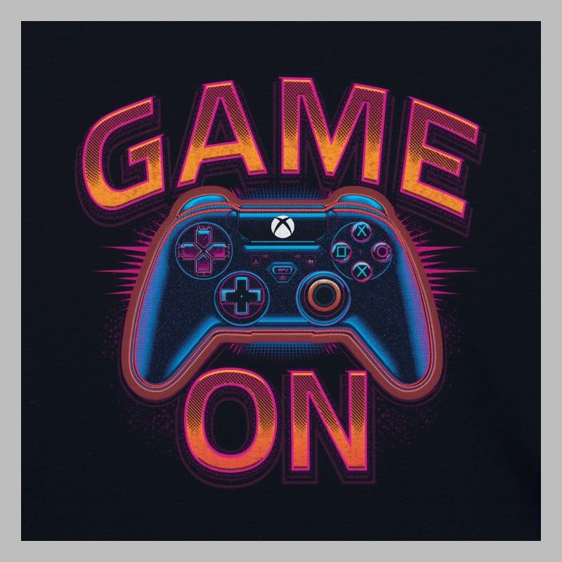 Glowing gaming controller with neon design