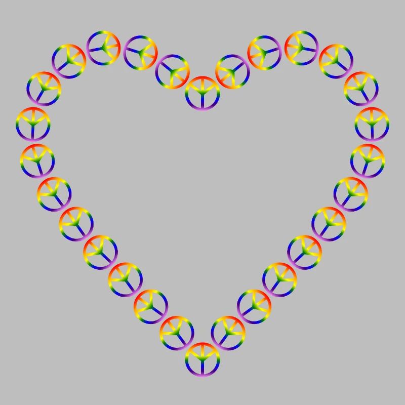 Rainbow Peace Heart Pattern