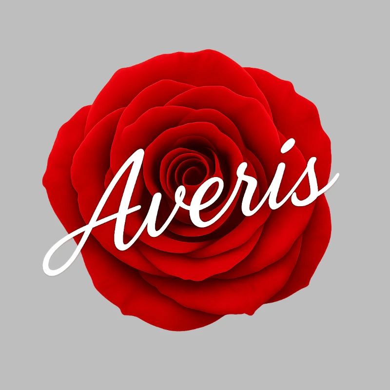 Red Rose with Avenir Text Design
