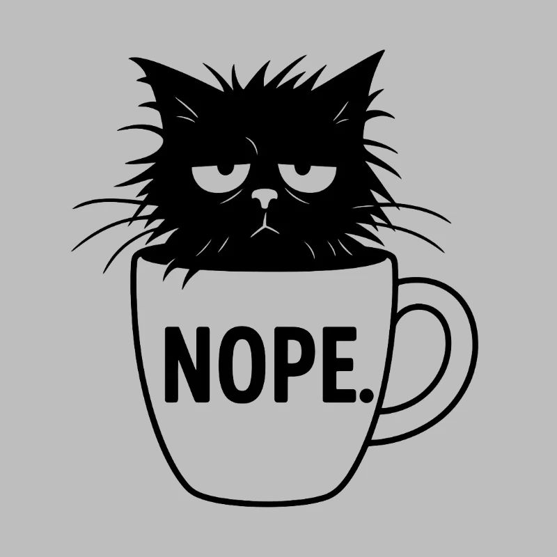 Nope Katze Kaffee Sarkasmus