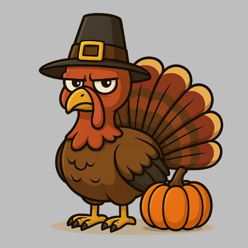 Erntedank Turkey mit Pilgerhut