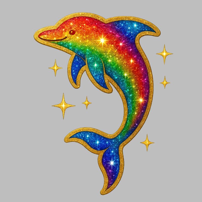 Rainbow Dolphin Glitter
