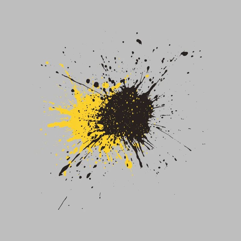 Kunstspritzer Gelb Schwarz Splash