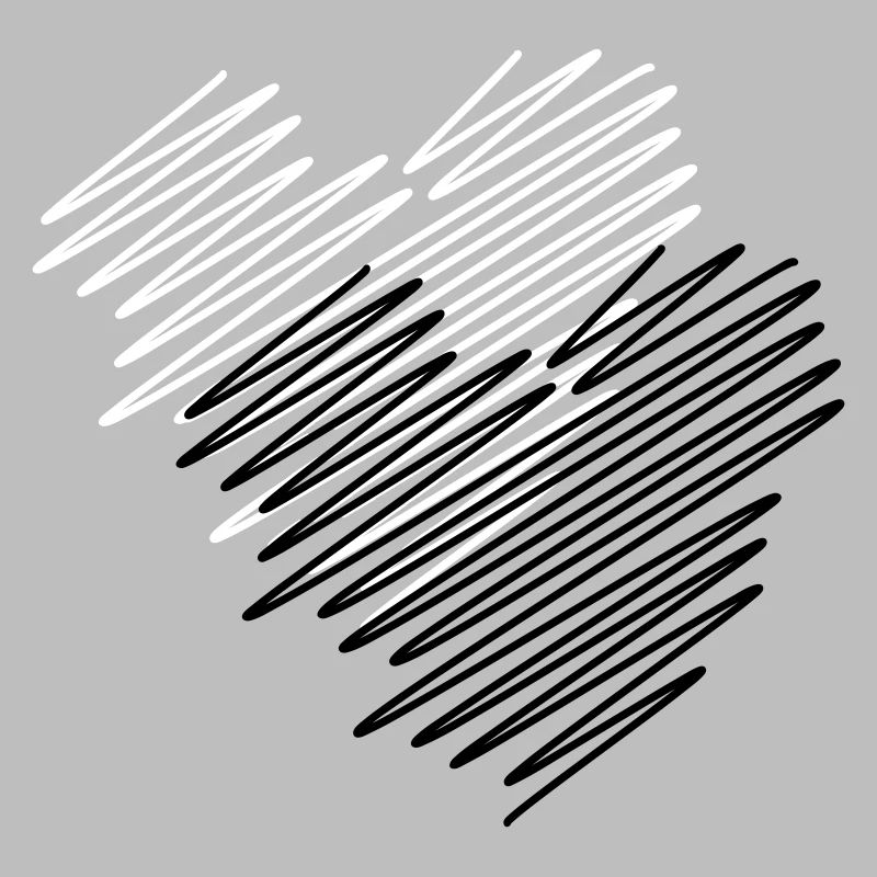 Two Hearts Scribble