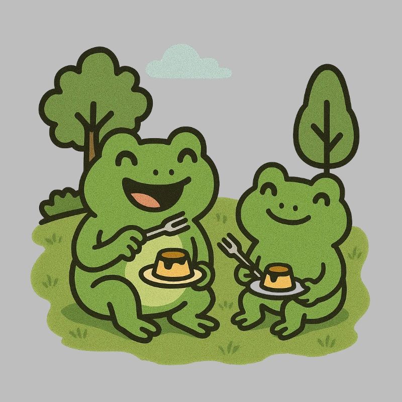 Eating pudding with a fork - frogs