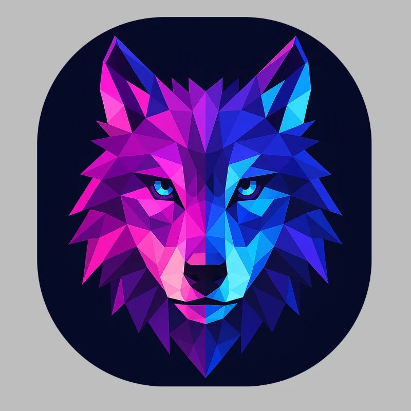 Lupus Wolf Neon Geopattern