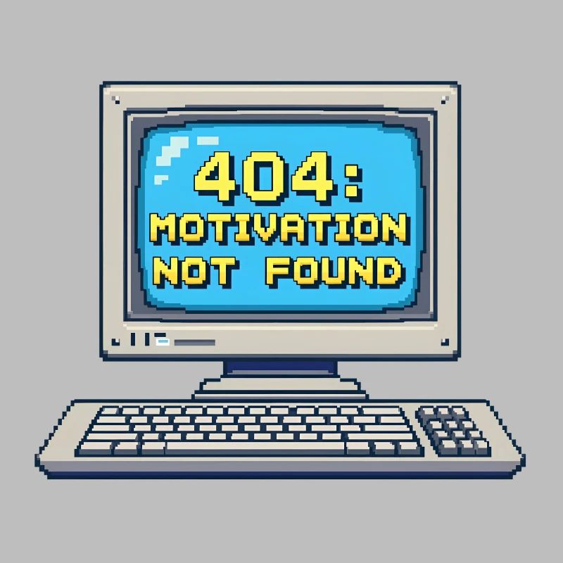 8-Bit Pixel Retro PC – 404 Motivation Not Found